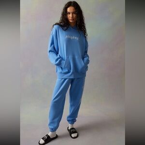 Playboy by PacSun Blue Hoodie & Jogger Set Small / XS Graphic Logo Loungewear